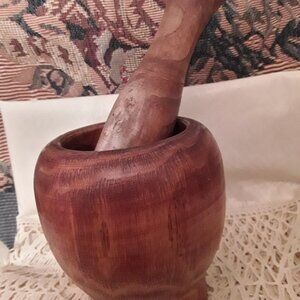 Wooden Mortar and Pestle